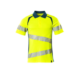 Polo-Shirt, moderne Passform / Gr. L   ONE, Hi-vis Gelb/Dunkelpetroleum Produktbild