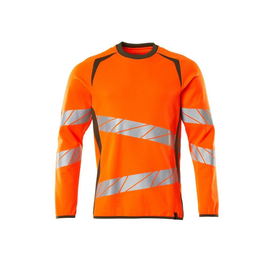 Sweatshirt, moderne Passform / Gr. XL  ONE, Hi-vis Orange/Moosgrün Produktbild