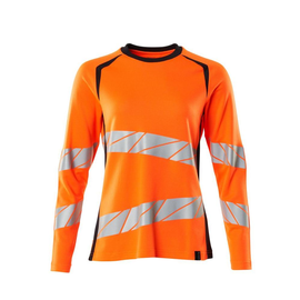 T-Shirt, Langarm, Damenpassform / Gr.  2XLONE, Hi-vis Orange/Schwarzblau Produktbild