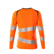 T-Shirt, Langarm, Damenpassform / Gr.  2XLONE, Hi-vis Orange/Schwarzblau Produktbild Additional View 1 S
