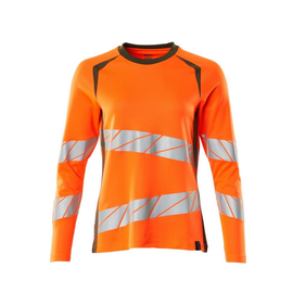 T-Shirt, Langarm, Damenpassform / Gr.  2XLONE, Hi-vis Orange/Moosgrün Produktbild