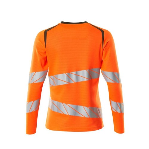 T-Shirt, Langarm, Damenpassform / Gr.  XS ONE, Hi-vis Orange/Moosgrün Produktbild Additional View 1 L