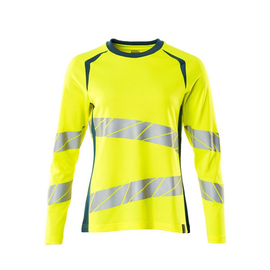 T-Shirt, Langarm, Damenpassform / Gr.  2XLONE, Hi-vis Gelb/Dunkelpetroleum Produktbild