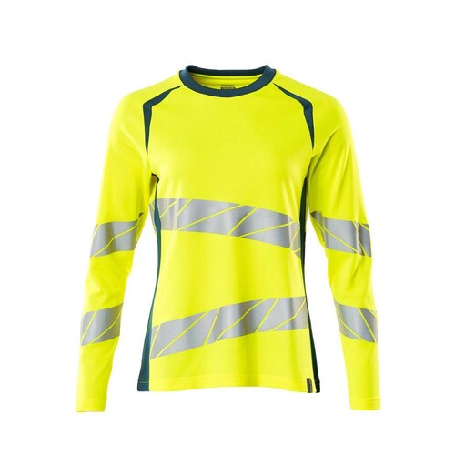 T-Shirt, Langarm, Damenpassform / Gr.  XS ONE, Hi-vis Gelb/Dunkelpetroleum Produktbild