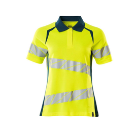 Polo-Shirt, Damenpassform / Gr. XS ONE,  Hi-vis Gelb/Dunkelpetroleum Produktbild