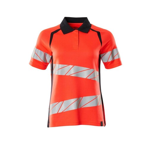 Polo-Shirt, Damenpassform / Gr. S  ONE,  Hi-vis Rot/Schwarzblau Produktbild