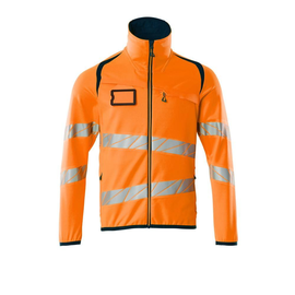 Fleecepullover mit Reißverschluss  Microfleecejacke / Gr. L, Hi-vis  Orange/Schwarzblau Produktbild