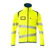Fleecepullover mit Reißverschluss  Microfleecejacke / Gr. L, Hi-vis  Gelb/Dunkelpetroleum Produktbild