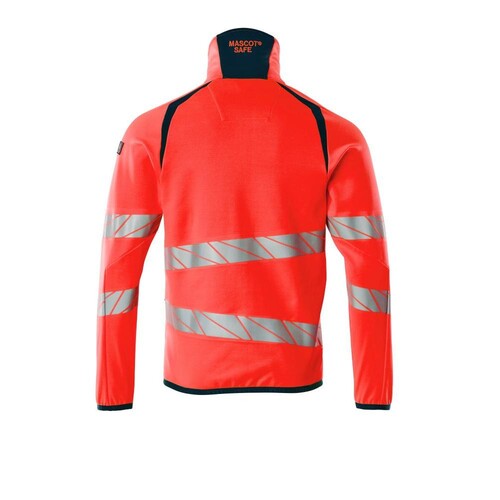 Fleecepullover mit Reißverschluss  Microfleecejacke / Gr. S, Hi-vis  Rot/Schwarzblau Produktbild Additional View 1 L