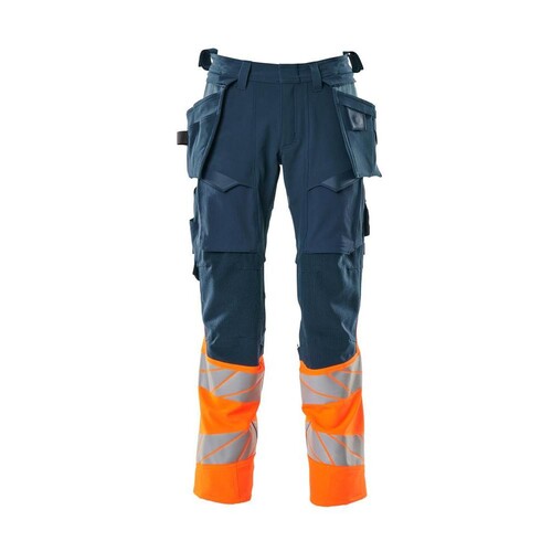 Hose mit Hängetaschen, ULTIMATE STRETCH  / Gr. 82C52, Dunkelpetroleum/Hi-vis  Orange Produktbild