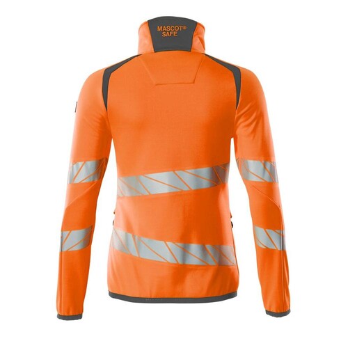 Fleecepullover mit Reißverschluss,  Damen Microfleecejacke / Gr. 2XL,  Hi-vis Orange/Dunkelanthrazit Produktbild Additional View 1 L