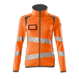Fleecepullover mit Reißverschluss,  Damen Microfleecejacke / Gr. L, Hi-vis  Orange/Dunkelanthrazit Produktbild
