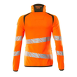 Fleecepullover mit Reißverschluss,  Damen Microfleecejacke / Gr. L, Hi-vis  Orange/Moosgrün Produktbild Additional View 1 S