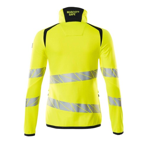 Fleecepullover mit Reißverschluss,  Damen Microfleecejacke / Gr. XL, Hi-vis  Gelb/Schwarz Produktbild Additional View 1 L