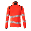 Fleecepullover mit Reißverschluss,  Damen Microfleecejacke / Gr. L, Hi-vis  Rot/Schwarzblau Produktbild Additional View 1 S