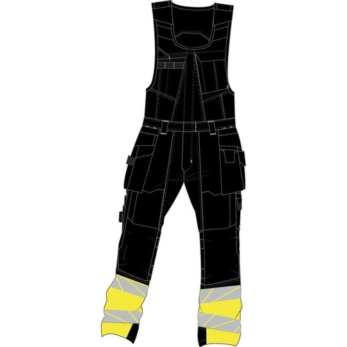 Kombihose, Hängetaschen,ULTIMATE  STRETCH / Gr. 76C46, Schwarz/Hi-vis  Gelb Produktbild Front View L