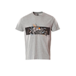 T-Shirt mit Druck / Gr. 2XL,  Grau-meliert/Hi-vis Orange Produktbild