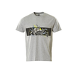 T-Shirt mit Druck / Gr. 4XL,  Grau-meliert/Hi-vis Gelb Produktbild