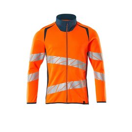 Sweatshirt mit Reißverschluss,modern  Fit / Gr. L, Hi-vis  Orange/Dunkelpetroleum Produktbild