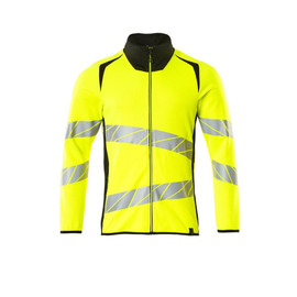 Sweatshirt mit Reißverschluss,modern  Fit / Gr. L, Hi-vis Gelb/Schwarz Produktbild