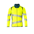 Sweatshirt mit Reißverschluss,modern  Fit / Gr. 4XL, Hi-vis  Gelb/Dunkelpetroleum Produktbild