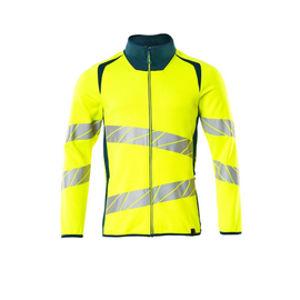 Sweatshirt mit Reißverschluss,modern  Fit / Gr. XL, Hi-vis  Gelb/Dunkelpetroleum Produktbild