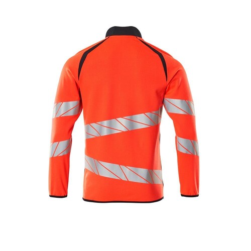 Sweatshirt mit Reißverschluss,modern  Fit / Gr. L, Hi-vis Rot/Schwarzblau Produktbild Additional View 1 L