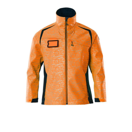 Soft Shell Jacke mit Reflexeffekte /  Gr. L, Hi-vis Orange/Schwarzblau Produktbild