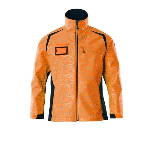 Soft Shell Jacke mit Reflexeffekte /  Gr. L, Hi-vis Orange/Schwarzblau Produktbild