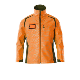 Soft Shell Jacke mit Reflexeffekte /  Gr. XL, Hi-vis Orange/Moosgrün Produktbild