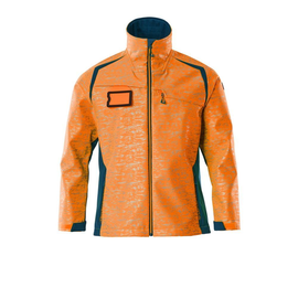 Soft Shell Jacke mit Reflexeffekte /  Gr. L, Hi-vis Orange/Dunkelpetroleum Produktbild