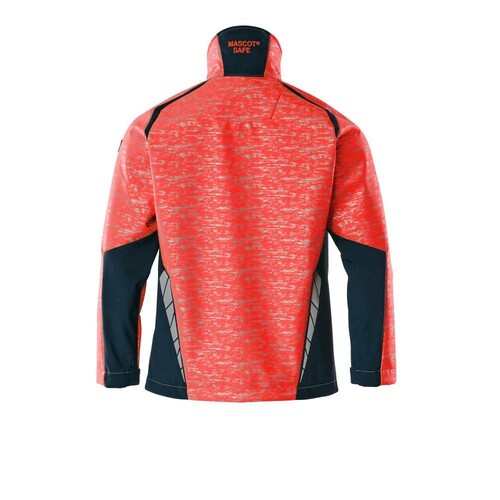Soft Shell Jacke mit Reflexeffekte /  Gr. L, Hi-vis Rot/Schwarzblau Produktbild Additional View 1 L