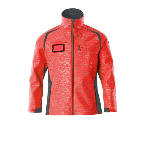 Soft Shell Jacke mit Reflexeffekte /  Gr. L, Hi-vis Rot/Dunkelanthrazit Produktbild