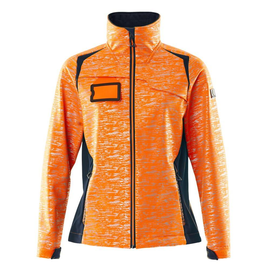 Soft Shell Jacke, Reflexeffekte, Damen  / Gr. 4XL, Hi-vis Orange/Schwarzblau Produktbild