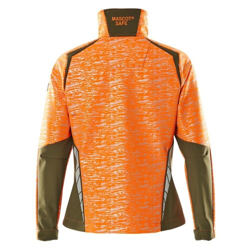 Soft Shell Jacke, Reflexeffekte, Damen  / Gr. 4XL, Hi-vis Orange/Moosgrün Produktbild Additional View 1 L