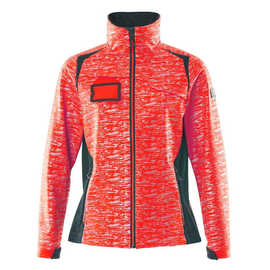 Soft Shell Jacke, Reflexeffekte, Damen  / Gr. 4XL, Hi-vis Rot/Schwarzblau Produktbild