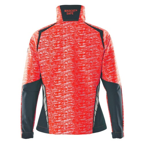 Soft Shell Jacke, Reflexeffekte, Damen  / Gr. XS, Hi-vis Rot/Schwarzblau Produktbild Additional View 1 L