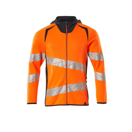 Sweatshirt mit Kapuze, moderne Passform  Kapuzensweatshirt / Gr. L, Hi-vis  Orange/Schwarzblau Produktbild