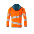 Sweatshirt mit Kapuze, moderne Passform  Kapuzensweatshirt / Gr. XS, Hi-vis  Orange/Dunkelpetroleum Produktbild Additional View 1 S
