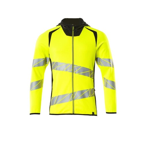 Sweatshirt mit Kapuze, moderne Passform  Kapuzensweatshirt / Gr. M, Hi-vis  Gelb/Schwarz Produktbild