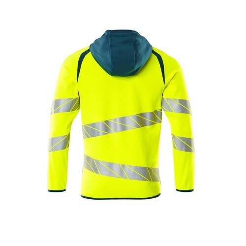 Sweatshirt mit Kapuze, moderne Passform  Kapuzensweatshirt / Gr. 3XL, Hi-vis  Gelb/Dunkelpetroleum Produktbild Additional View 1 L