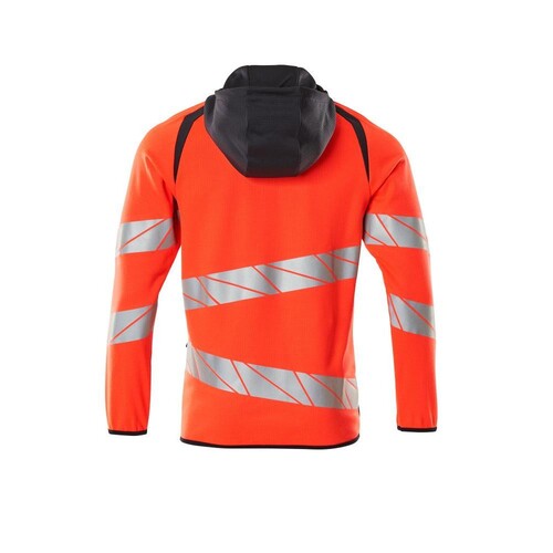 Sweatshirt mit Kapuze, moderne Passform  Kapuzensweatshirt / Gr. M, Hi-vis  Rot/Schwarzblau Produktbild Additional View 1 L