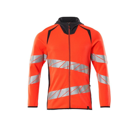 Sweatshirt mit Kapuze, moderne Passform  Kapuzensweatshirt / Gr. XS, Hi-vis  Rot/Schwarzblau Produktbild