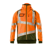 Hard Shell Jacke mit leichtem Futter /  Gr. 4XL, Hi-vis Orange/Moosgrün Produktbild