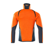 Fleecepullover mit kurzem  Reißverschluss Microfleecejacke / Gr.  S, Hi-vis Orange/Schwarzblau Produktbild Additional View 1 S