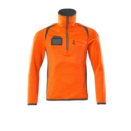 Fleecepullover mit kurzem  Reißverschluss Microfleecejacke / Gr.  S, Hi-vis Orange/Dunkelanthrazit Produktbild