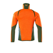 Fleecepullover mit kurzem  Reißverschluss Microfleecejacke / Gr.  S, Hi-vis Orange/Moosgrün Produktbild Additional View 1 S