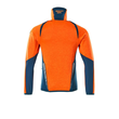Fleecepullover mit kurzem  Reißverschluss Microfleecejacke / Gr.  S, Hi-vis Orange/Dunkelpetroleum Produktbild Additional View 1 S