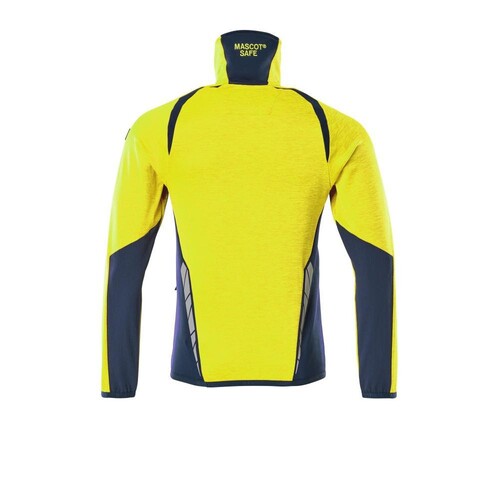 Fleecepullover mit kurzem  Reißverschluss Microfleecejacke / Gr.  S, Hi-vis Gelb/Schwarzblau Produktbild Additional View 1 L