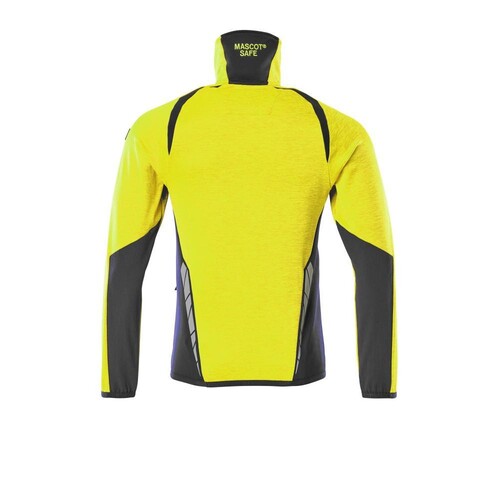 Fleecepullover mit kurzem  Reißverschluss Microfleecejacke / Gr.  S, Hi-vis Gelb/Schwarz Produktbild Additional View 1 L